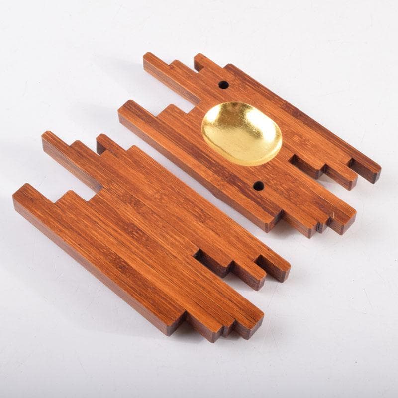 茶道具　山中塗　道場宗廣作　竹筏香合　共箱　V　8954