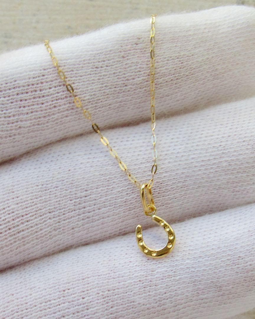 K18 馬蹄 ネックレストップ 18K ホースシュー 刻印 18KYG M