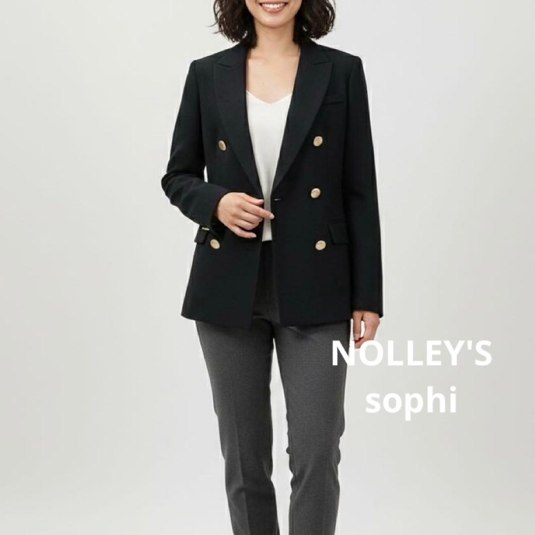 NOLLEY'S sophi サージ シャーク ダブル ジャケット 金ボタン
