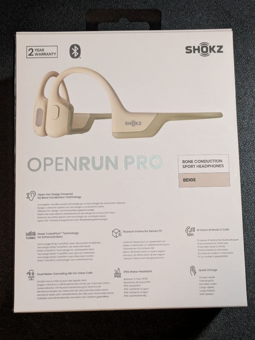 【超美品】SHOKZ OPENRUN PRO 骨伝導イヤホン ベージュ