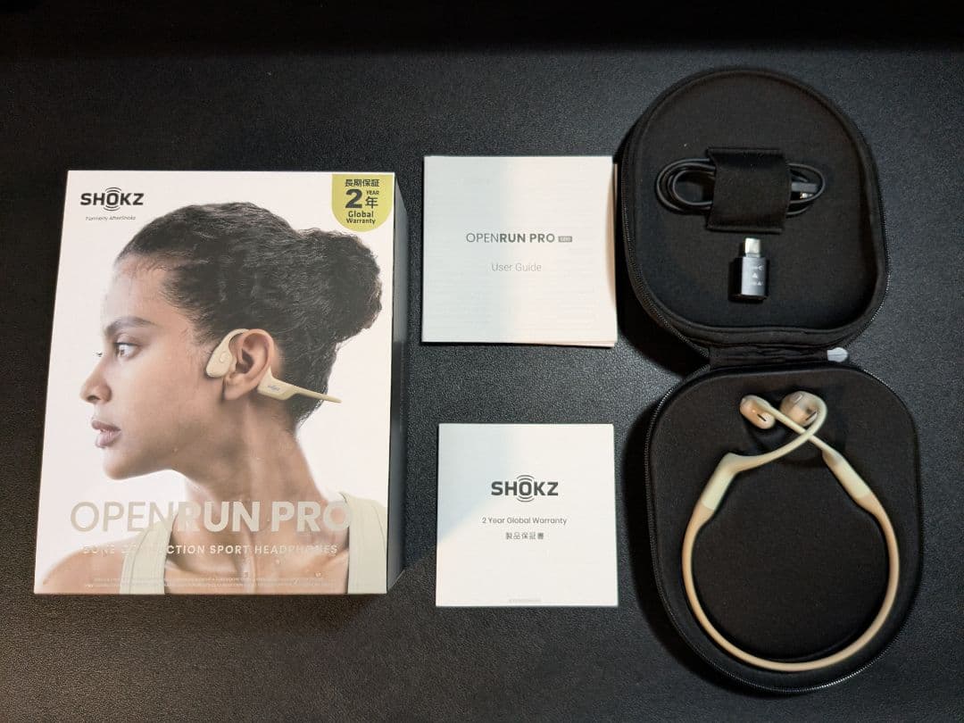【超美品】SHOKZ OPENRUN PRO 骨伝導イヤホン ベージュ