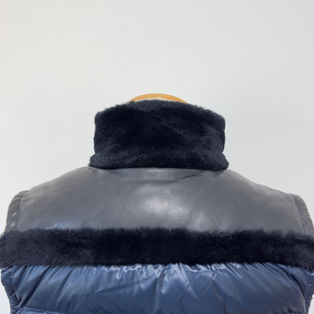 定価19.2万円 エンメティ シアリングムートン×ラムレザーダウンベスト 48