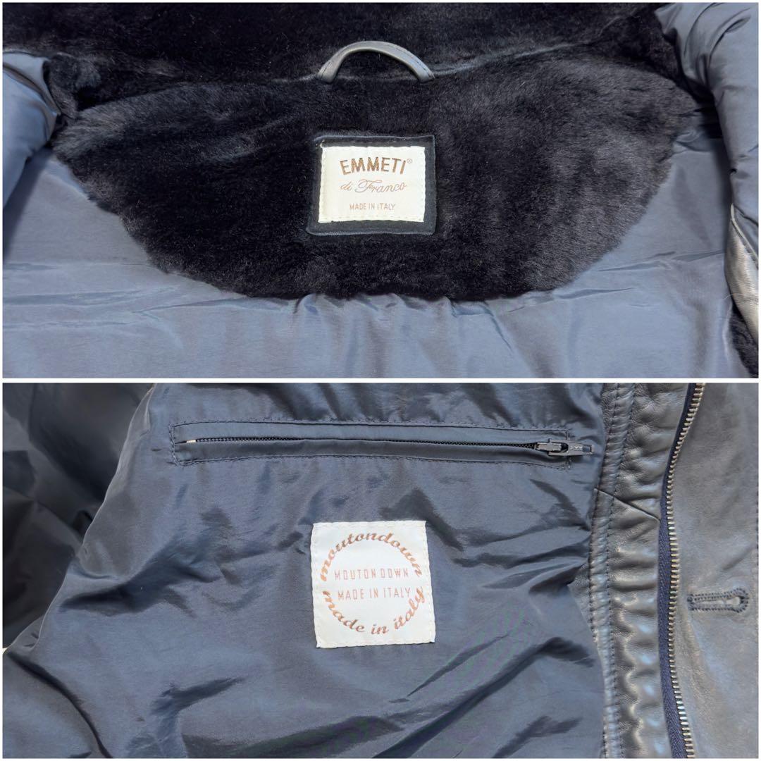 定価19.2万円 エンメティ シアリングムートン×ラムレザーダウンベスト 48