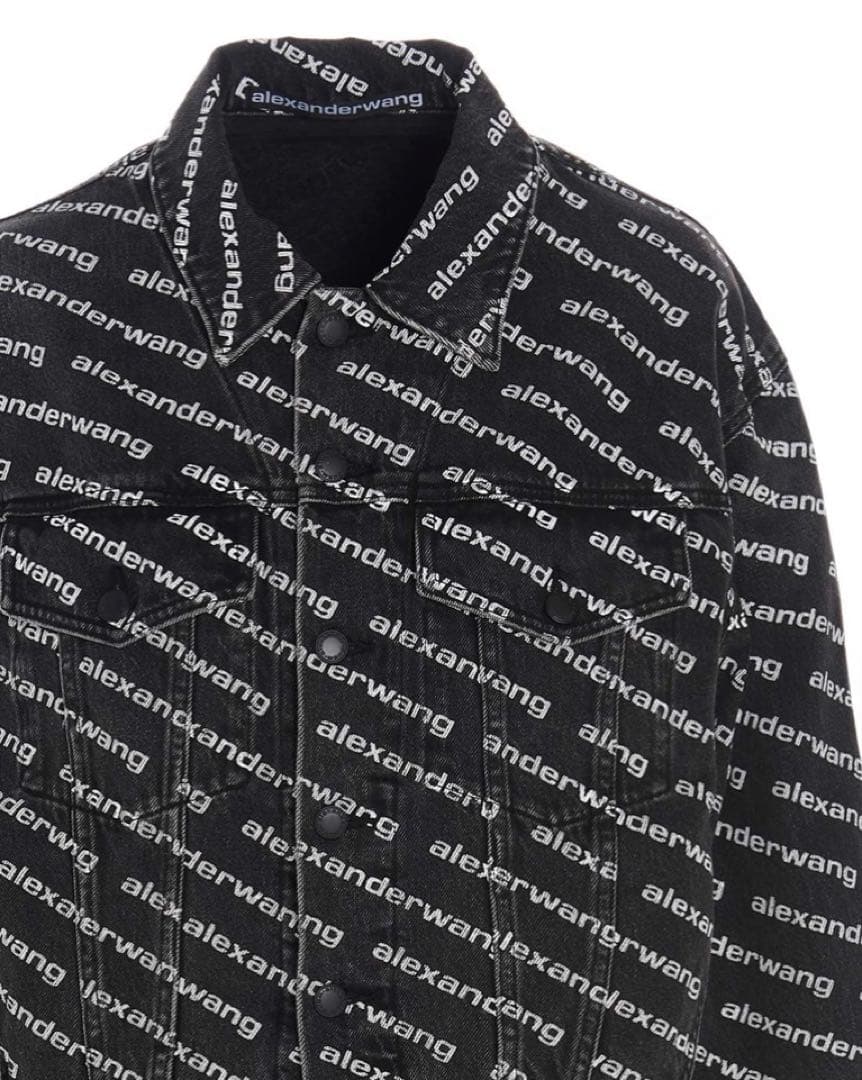 美品　Alexander Wang オールオーバー ロゴ デニムジャケット