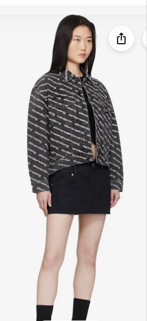 美品　Alexander Wang オールオーバー ロゴ デニムジャケット