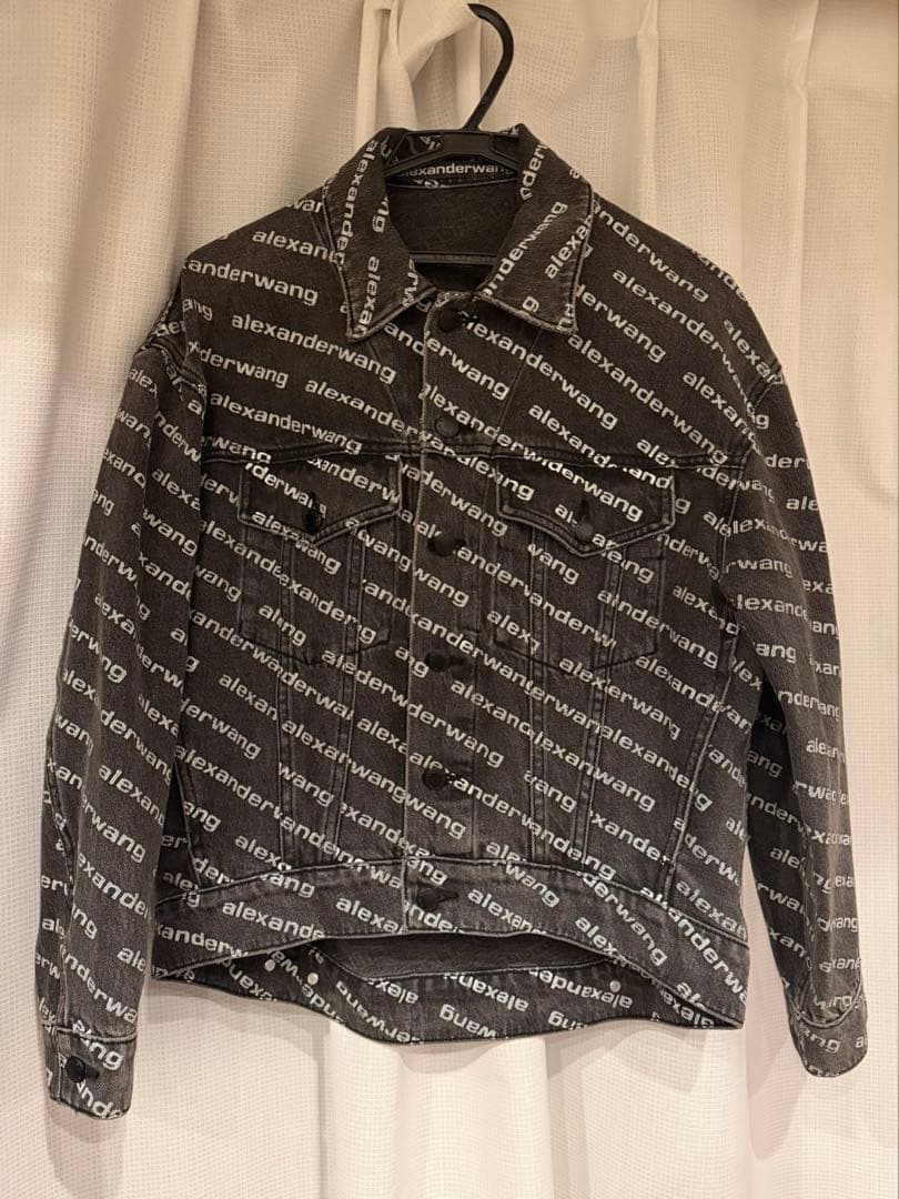 美品　Alexander Wang オールオーバー ロゴ デニムジャケット