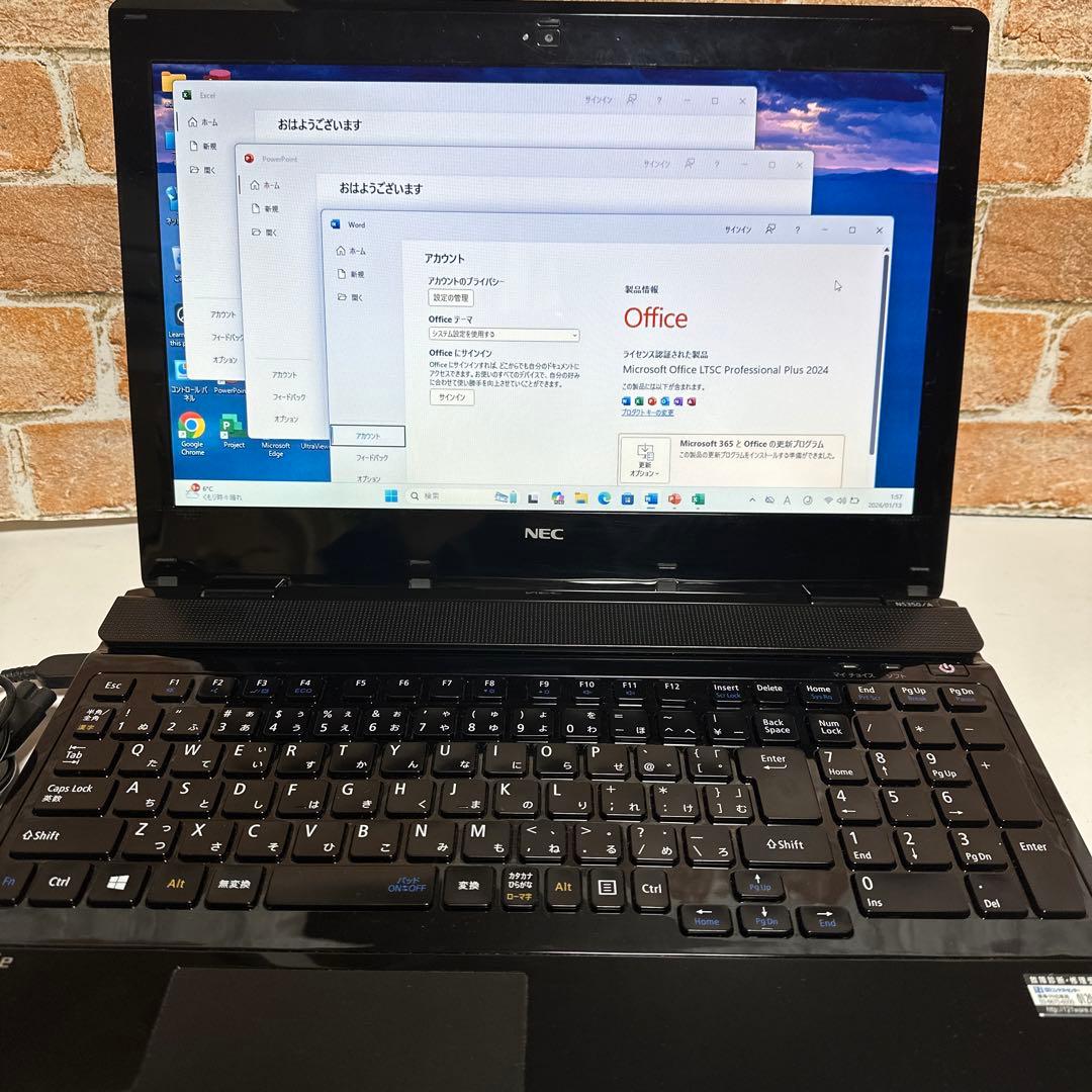 NECノートPC 高速起動SSD WebカメラWindows11 オフィス付き