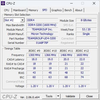 TEAM DDR4 3200MHz 8GB メモリ2枚組（8GB×2枚）