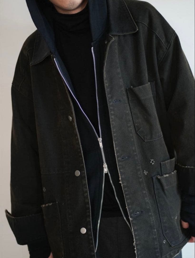 ANCELLM WISM 25AW DUCK COVERALL JACKET 黒