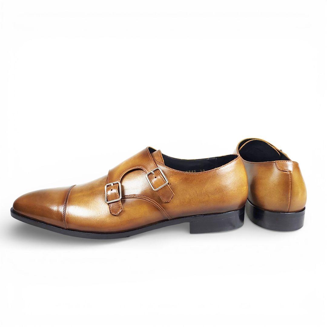 Mon model製|モンモデル|ダブルモンク|レザー|10|薄茶|日本製