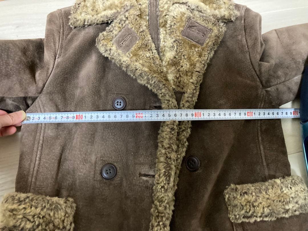 ぶんこ　ピーコート リアルムートン ピッグレザー スウェード 裏ボア