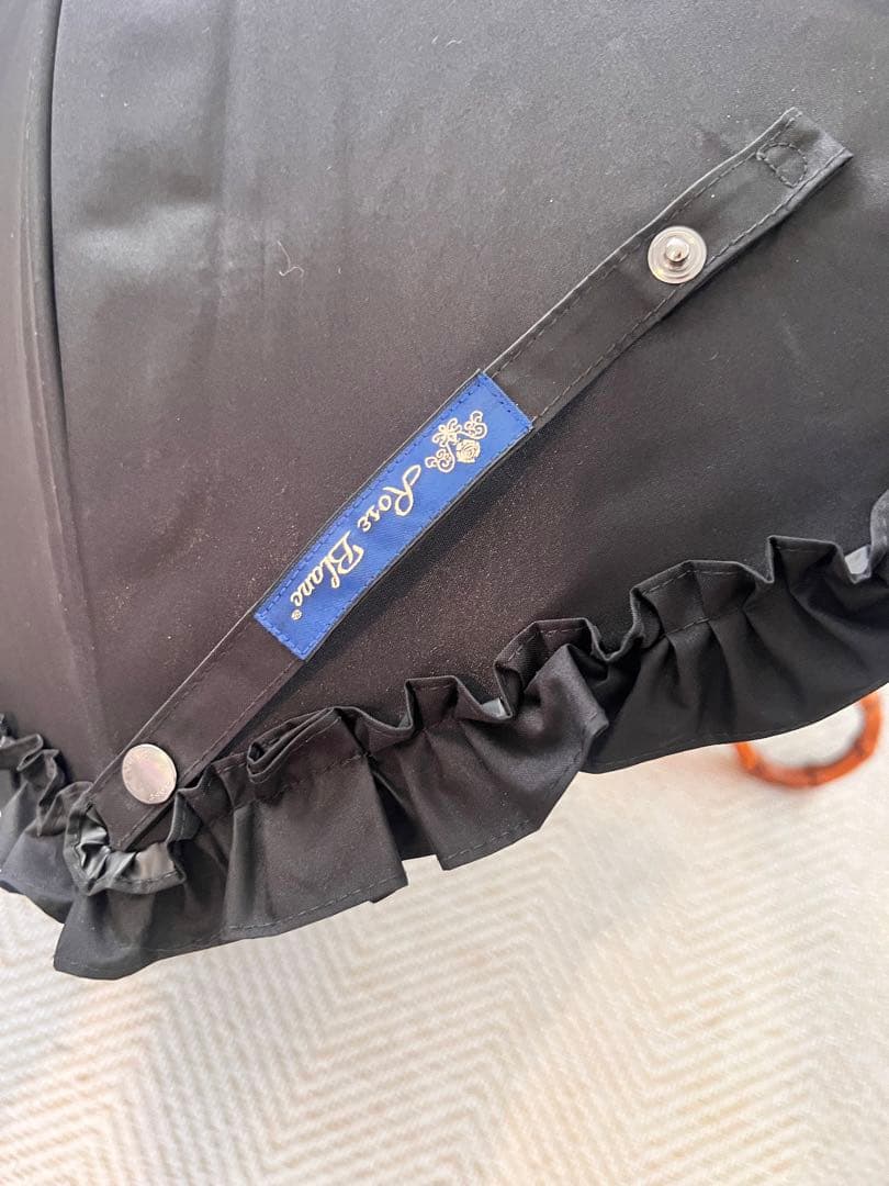 ロサブラン2段折りフリルブラック 長傘 晴雨兼用