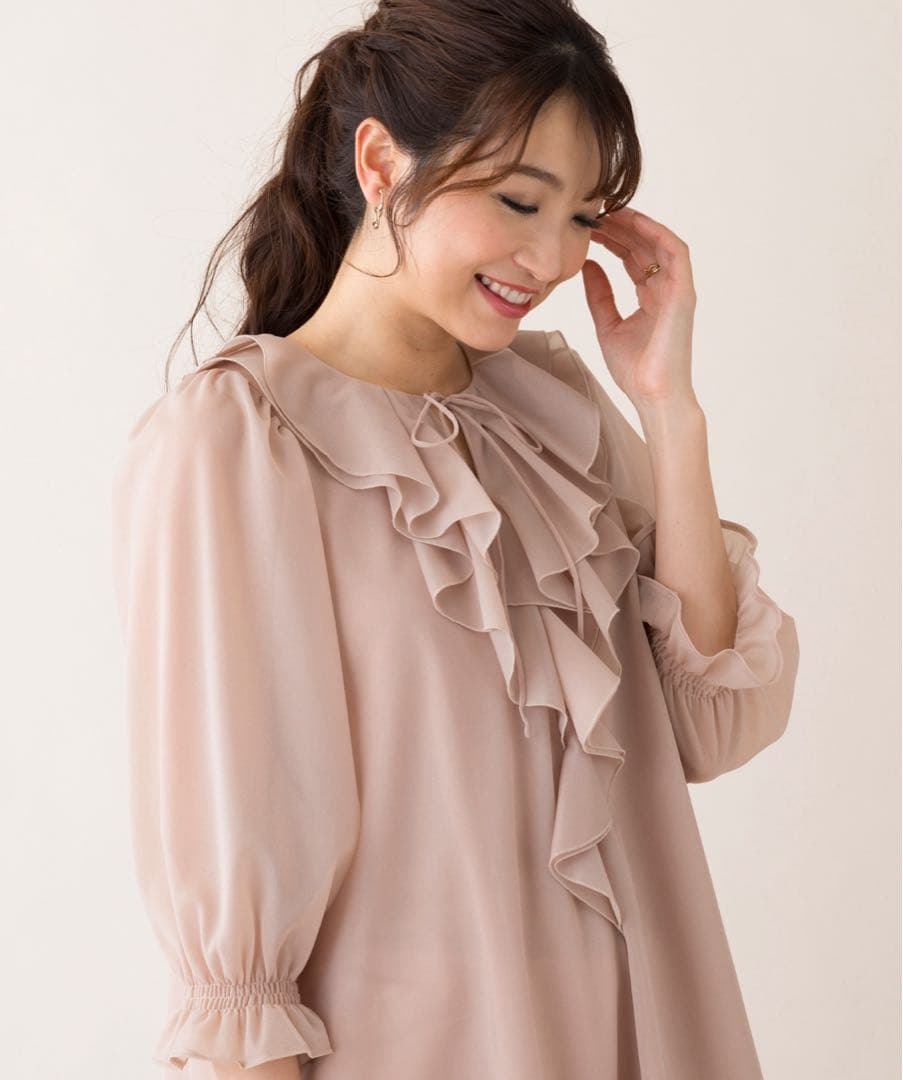 23,100円　ローズティアラ　フリルカラーブラウス　ピンク42