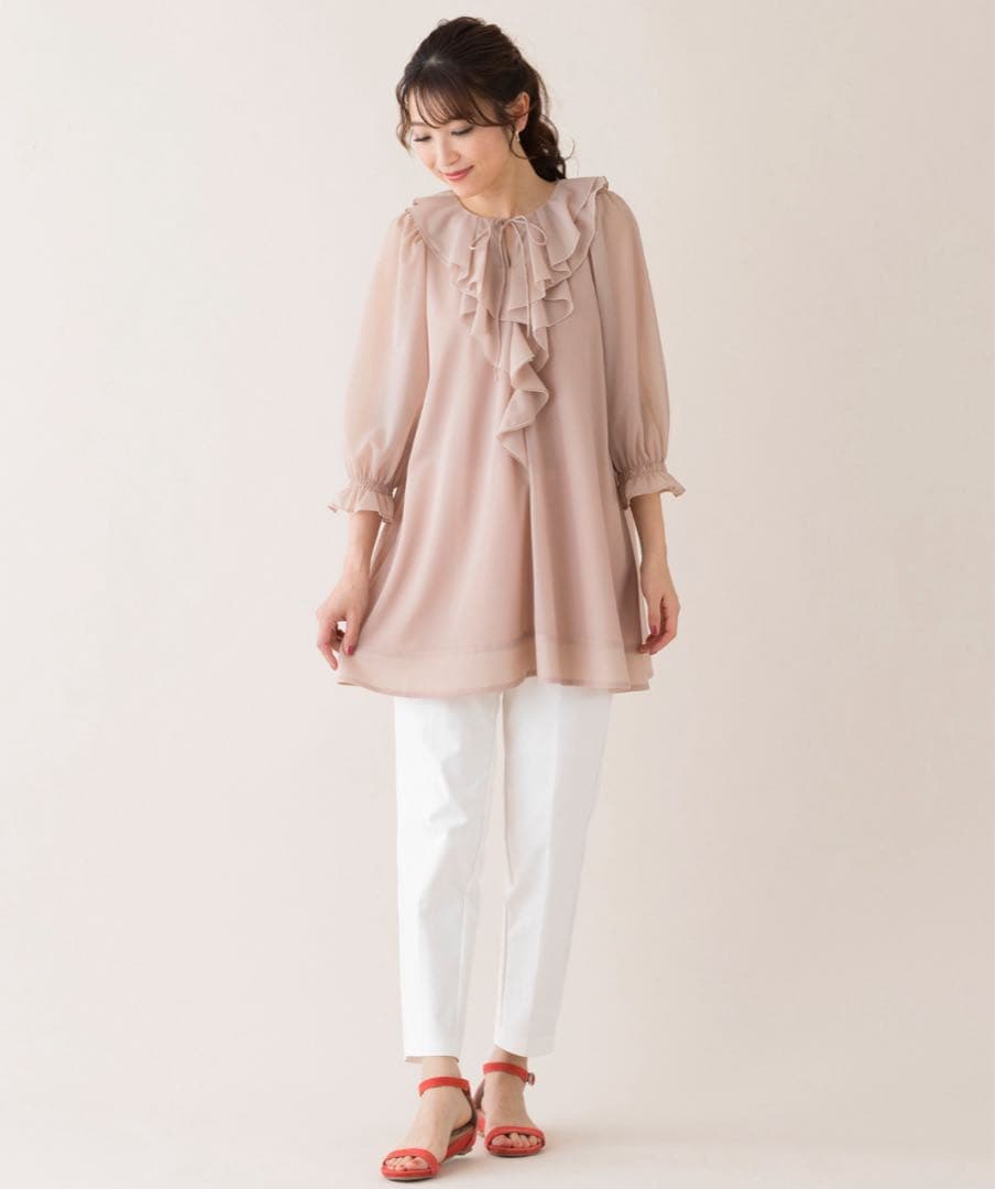 23,100円　ローズティアラ　フリルカラーブラウス　ピンク42