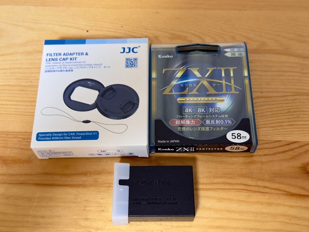 Canon PowerShot V1 ＋予備バッテリー 保護フィルタ アダプタ