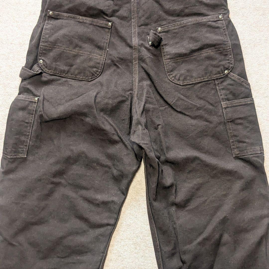 美品 カーハート オーバーオール ダック ダブルニー W36 ダークブラウン