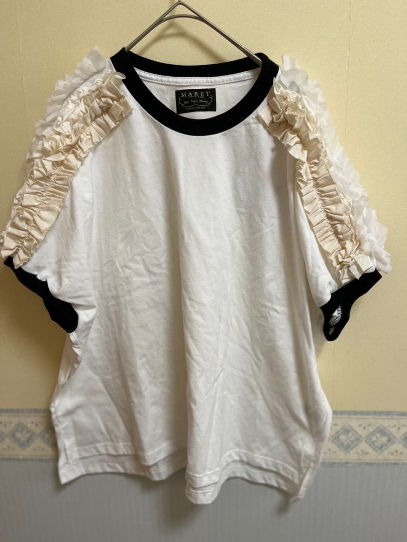 マレ　MARET 新品タグ付　天竺リンガー＆フリルT 02