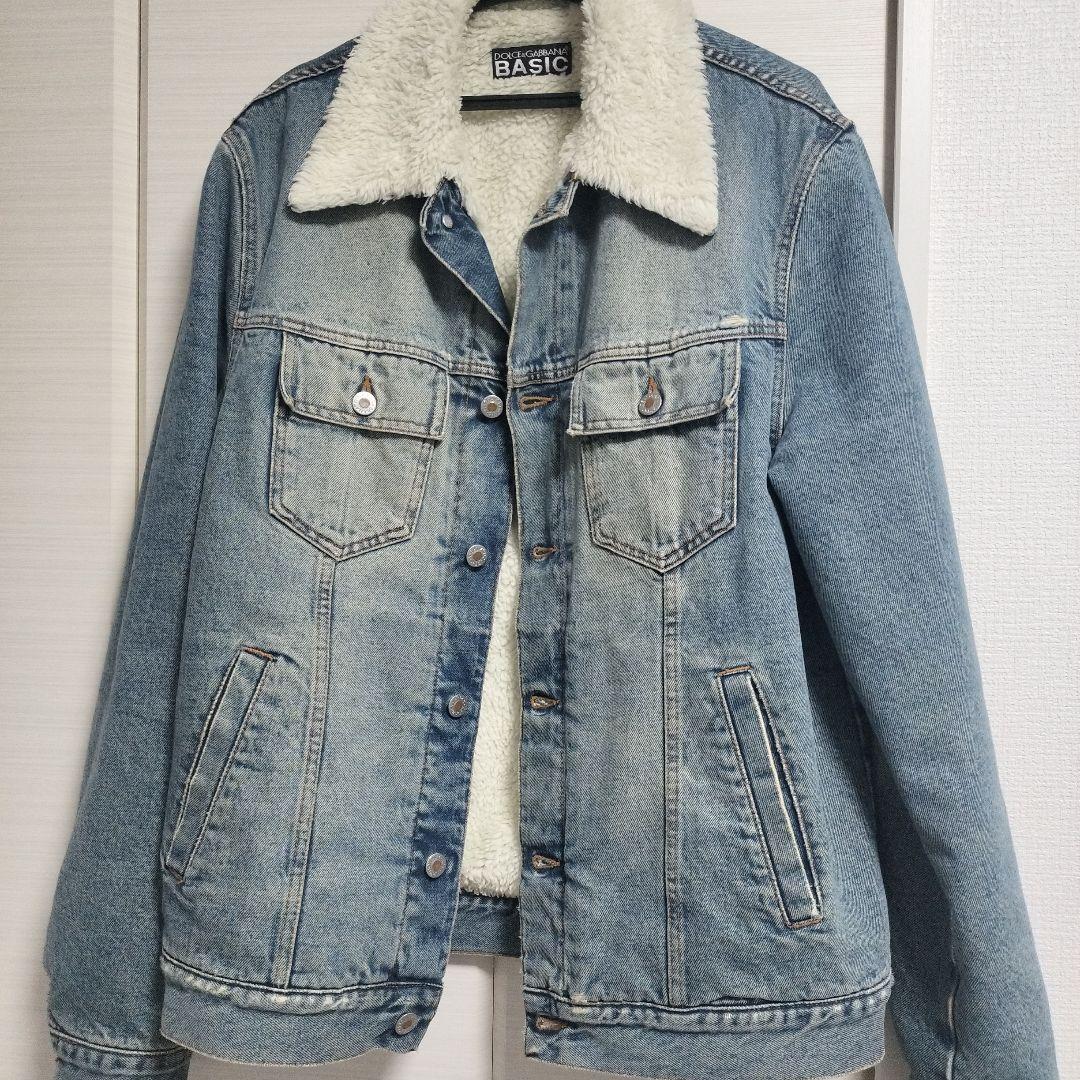 美品 ドルチェ&ガッバーナ 裏ボア ヴィンテージ加工 切替 デニムジャケット L