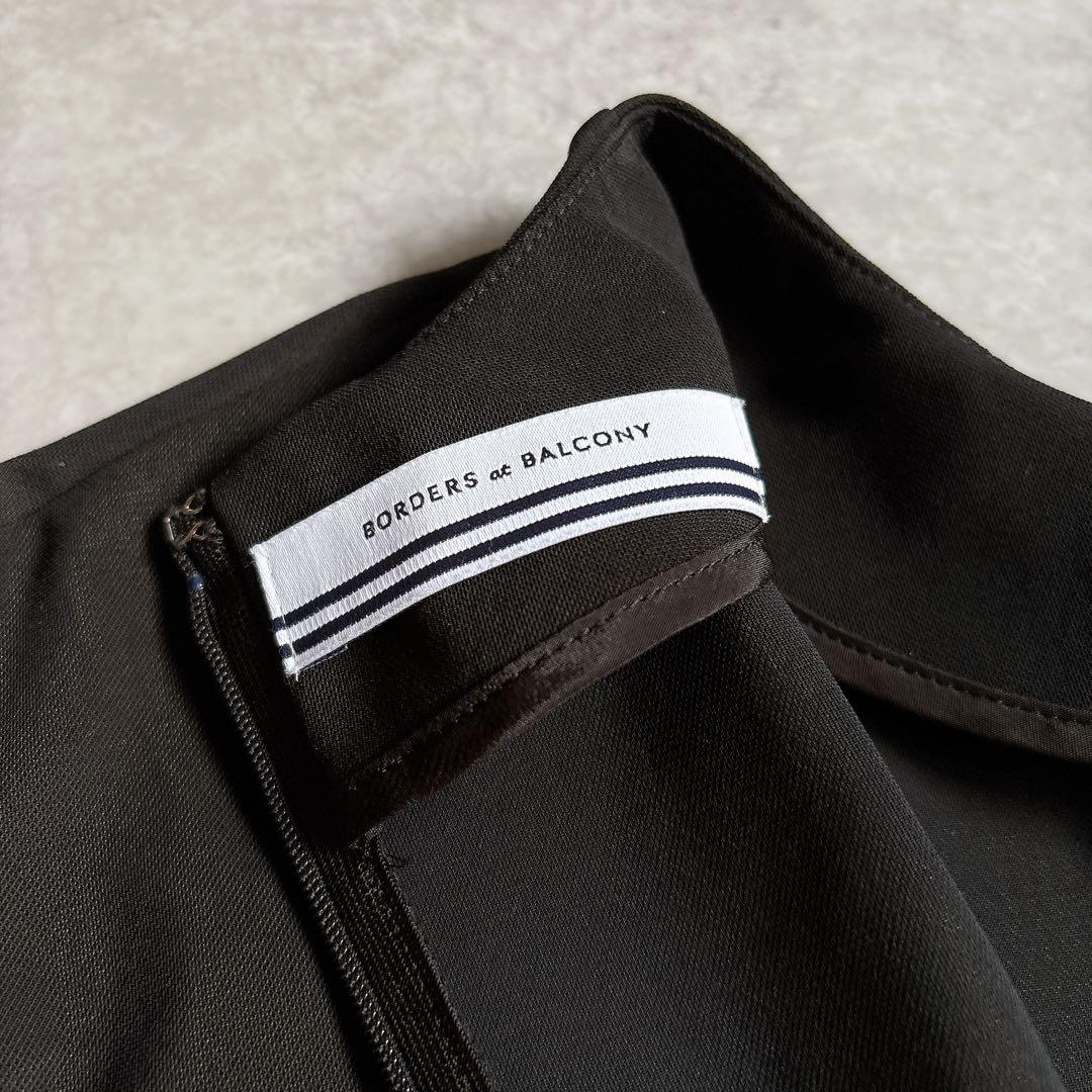 美品✨23ssボーダーズアットバルコニー　ペプラムワンピース　結婚式　黒　36