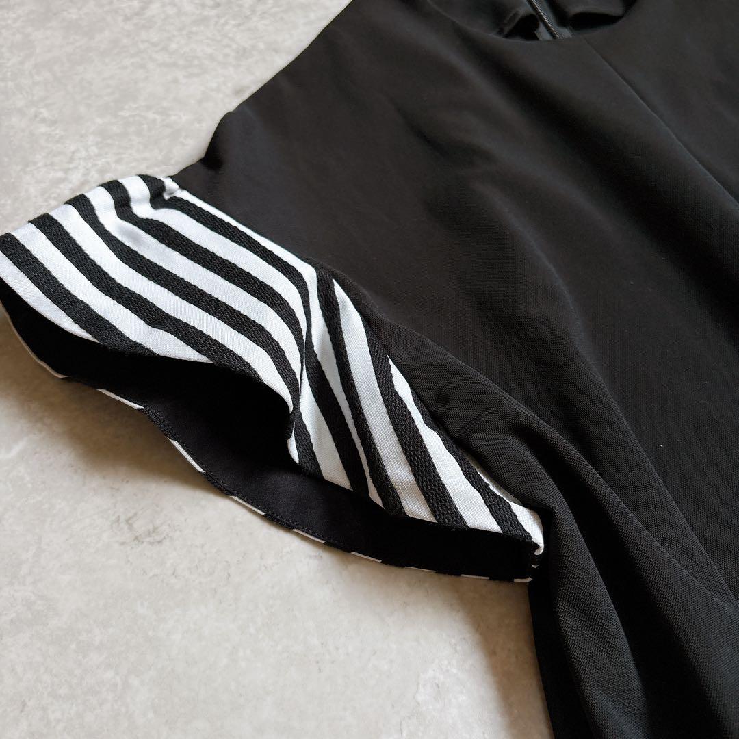 美品✨23ssボーダーズアットバルコニー　ペプラムワンピース　結婚式　黒　36