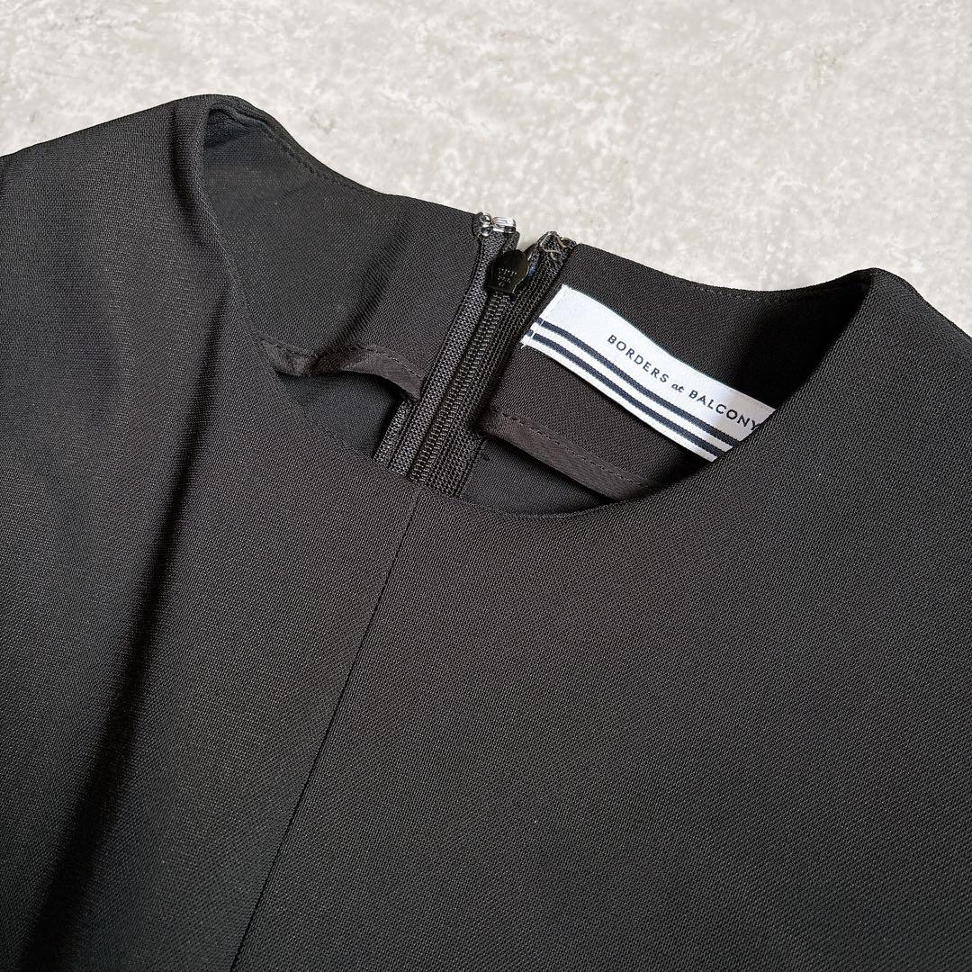 美品✨23ssボーダーズアットバルコニー　ペプラムワンピース　結婚式　黒　36