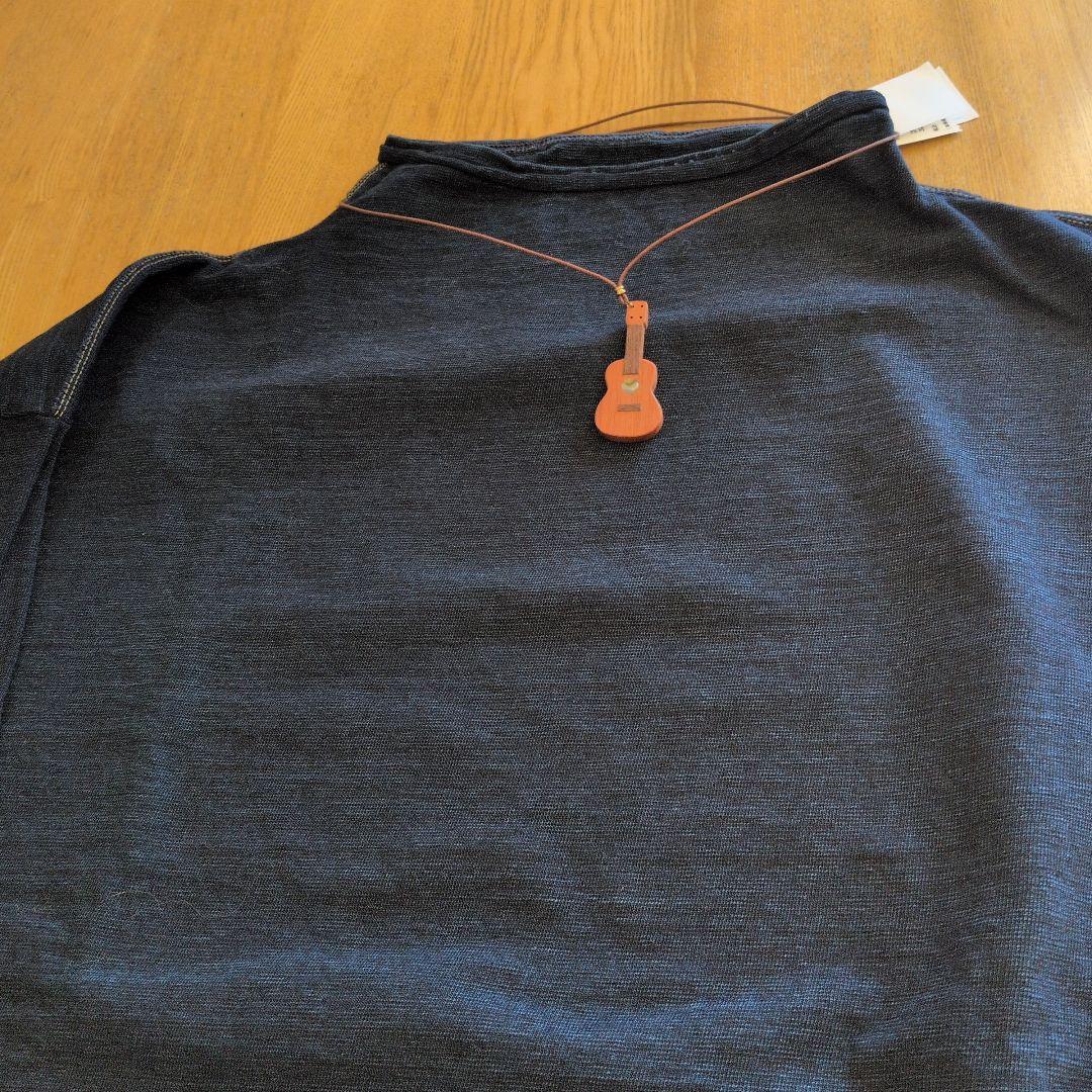 年末限定価格　未使用タグ付　45rpm　凸凹天竺インディゴボトルネックカットソー