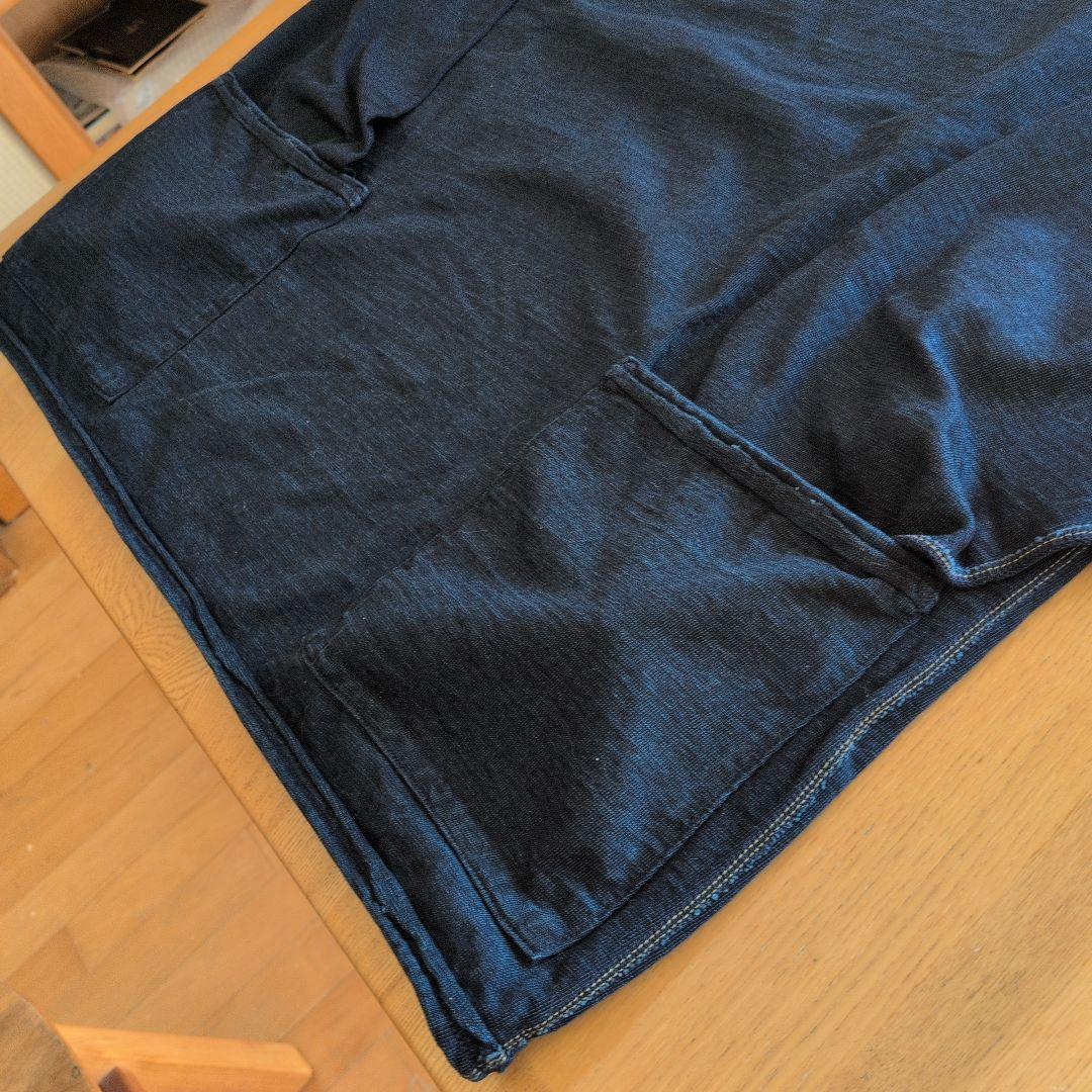 年末限定価格　未使用タグ付　45rpm　凸凹天竺インディゴボトルネックカットソー