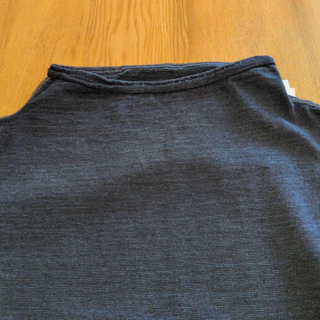 年末限定価格　未使用タグ付　45rpm　凸凹天竺インディゴボトルネックカットソー