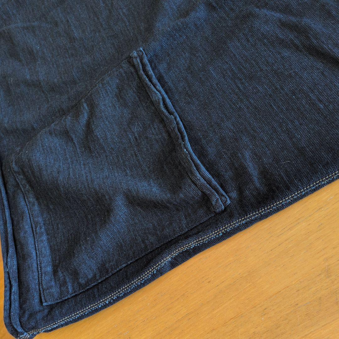 年末限定価格　未使用タグ付　45rpm　凸凹天竺インディゴボトルネックカットソー