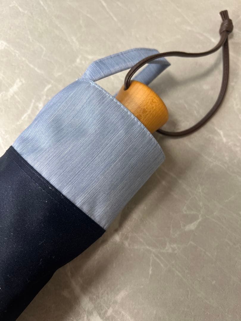 サンバリア　100 折りたたみ日傘 ３段折 　コンビ　ネイビー