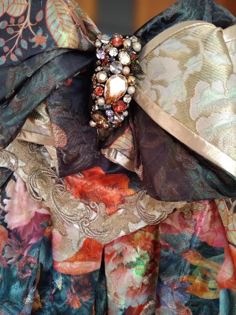 【値下げ中1/31 23:00まで】桂由美 カラードレス 花柄 ブラック