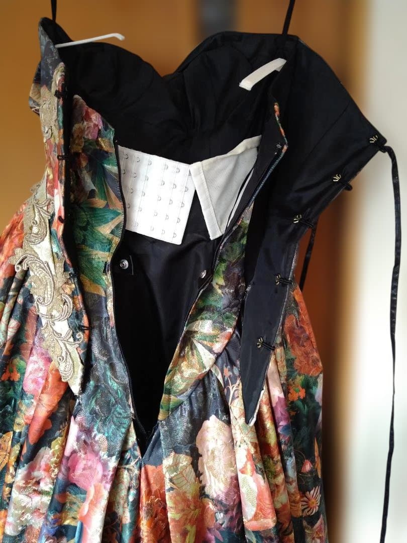 【値下げ中1/31 23:00まで】桂由美 カラードレス 花柄 ブラック