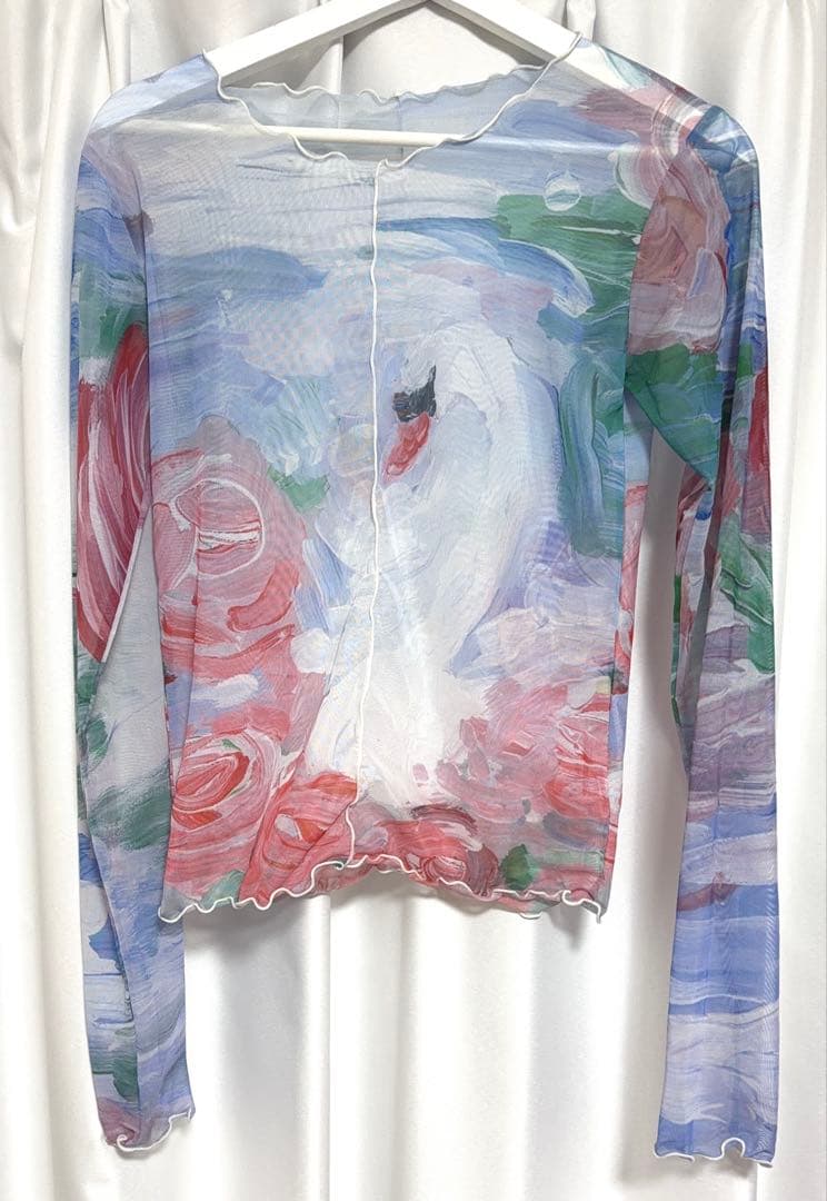 poppy スワン　シースルートップス