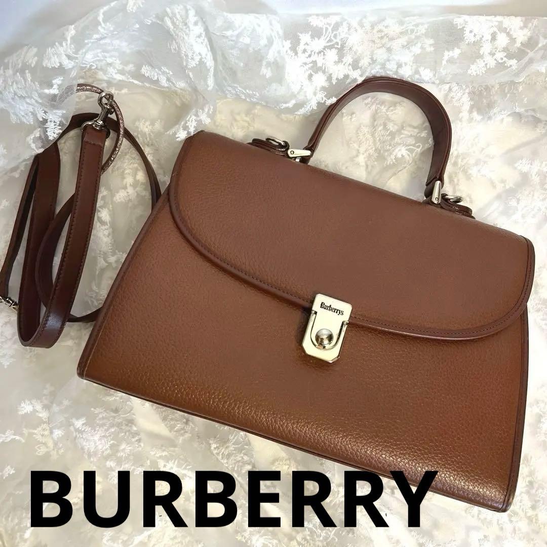Burberry ブラウンレザー ショルダーバッグ オールドバーバリー2way