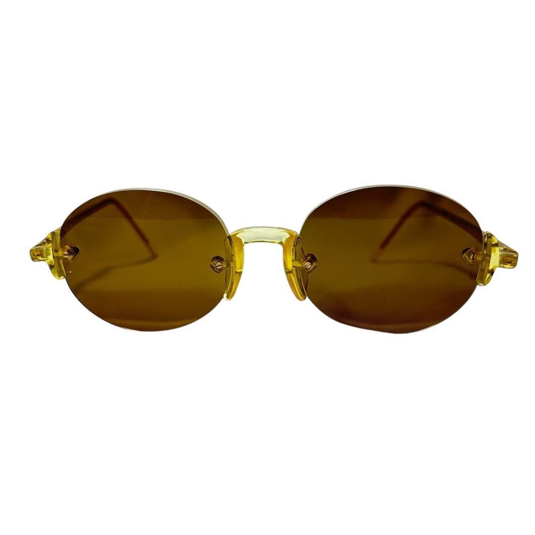 白山眼鏡店　サングラス　イエロー　クリアフレーム