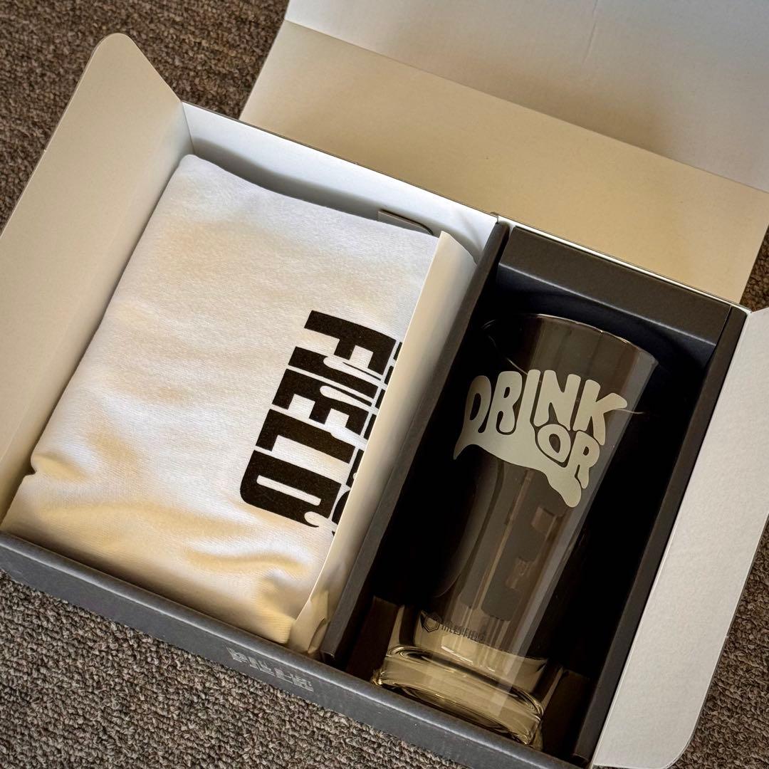 【初回限定】HILLSFIELDパイントグラス+ TシャツXL 黒ビールver