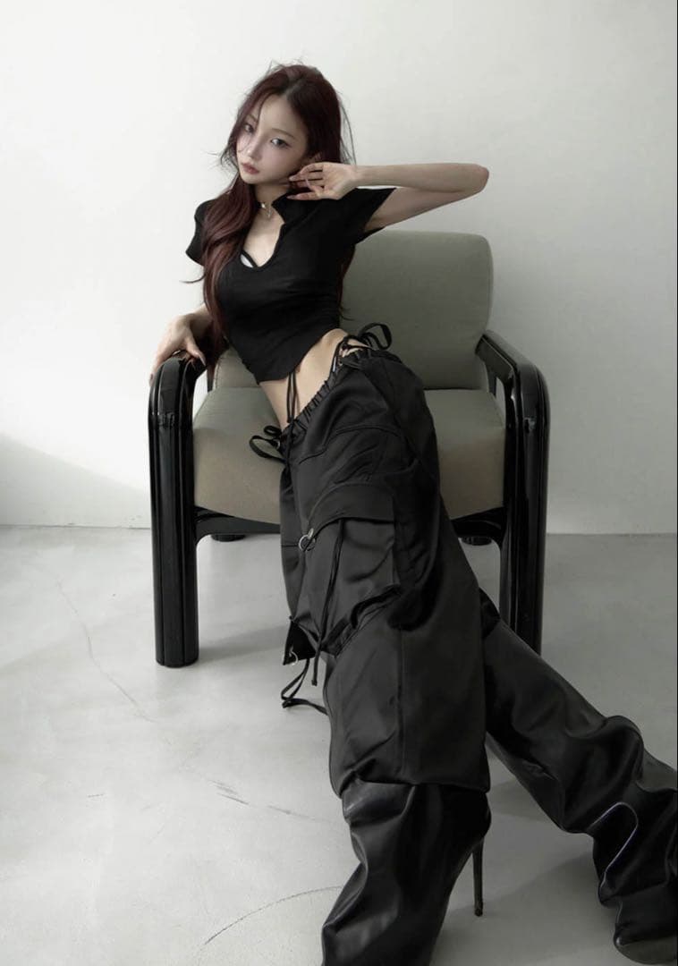 theredthread S pierce cargo pants サテン