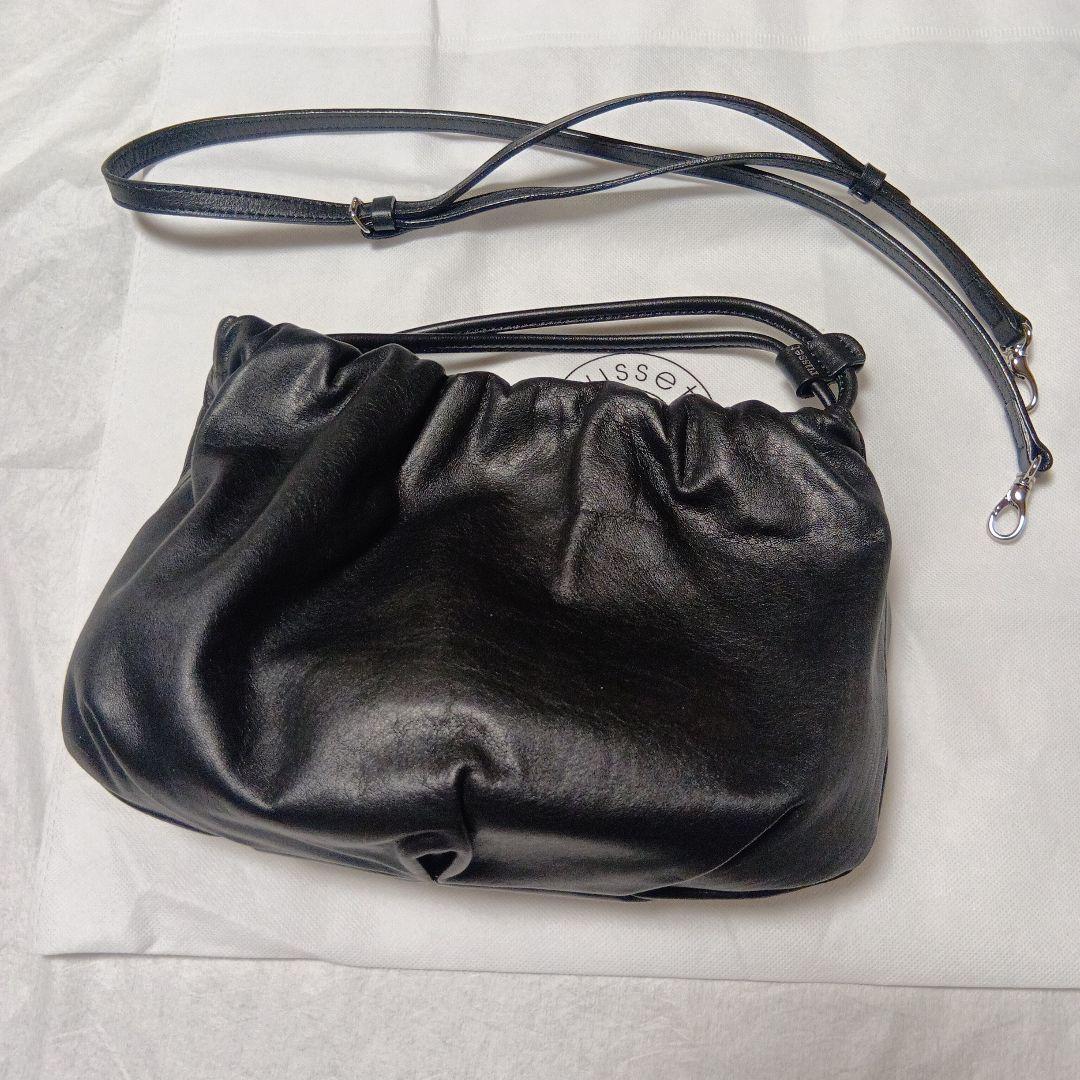 russet レザー巾着 4WAYショルダーバッグ　ブラック　ラシット