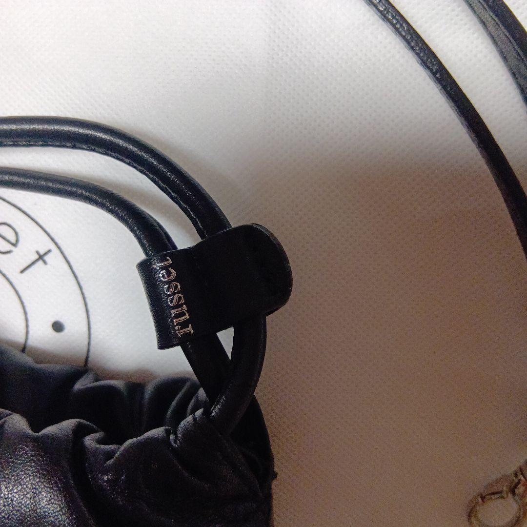 russet レザー巾着 4WAYショルダーバッグ　ブラック　ラシット