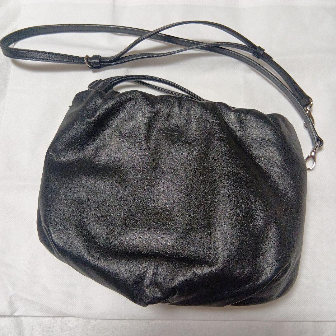 russet レザー巾着 4WAYショルダーバッグ　ブラック　ラシット