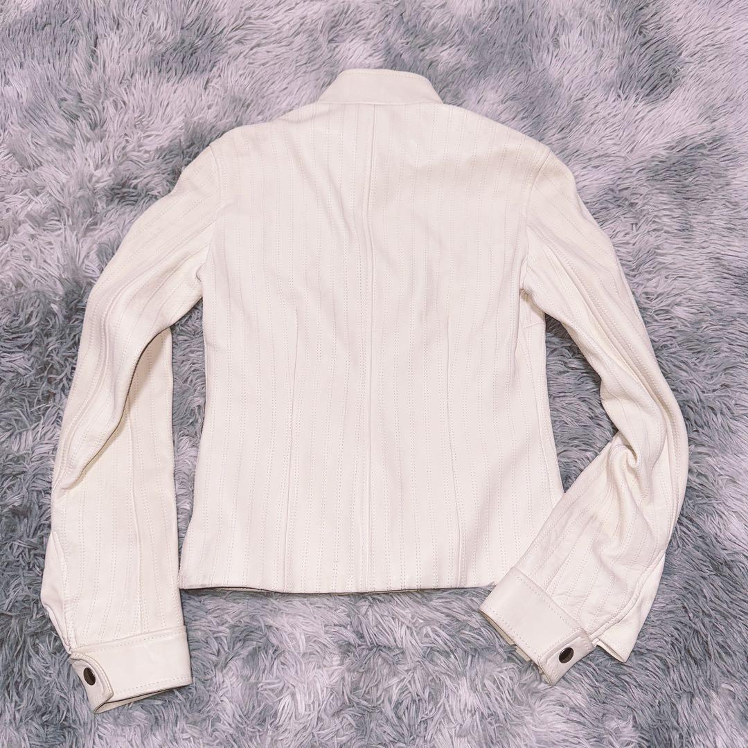 ドルチェ&ガッバーナ　ホワイト　ライダース　38 シープスキン