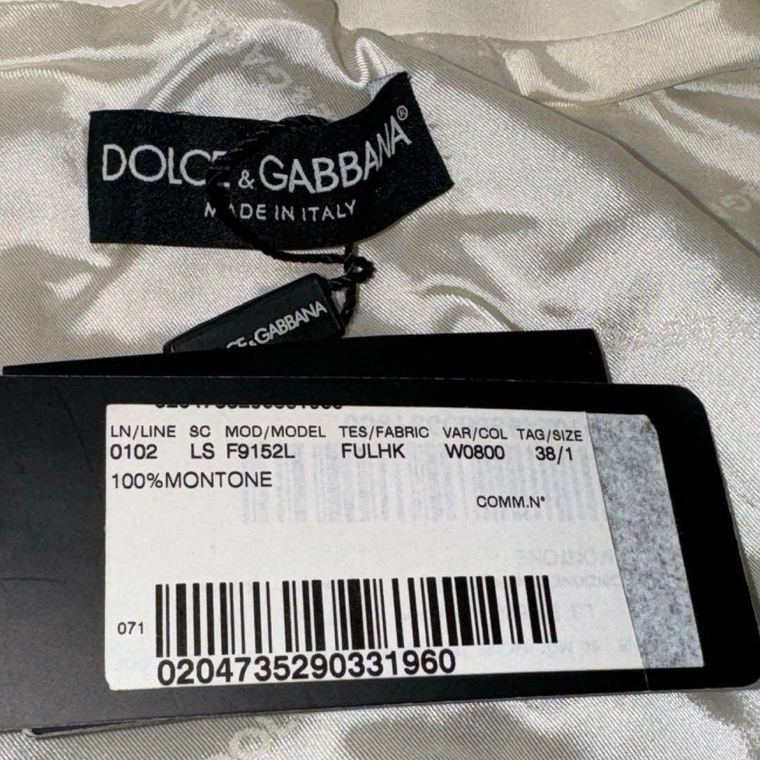 ドルチェ&ガッバーナ　ホワイト　ライダース　38 シープスキン