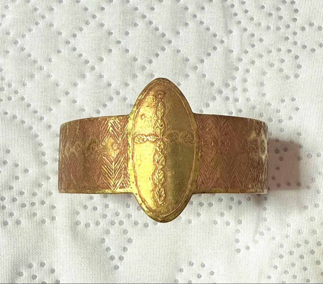 morinosu 真鍮　バングル　ブレスレット　クロスバングル　1点もの