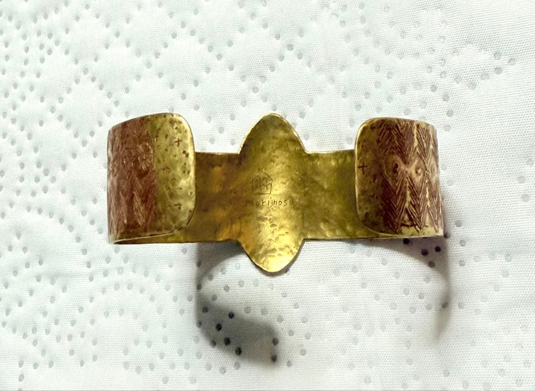 morinosu 真鍮　バングル　ブレスレット　クロスバングル　1点もの