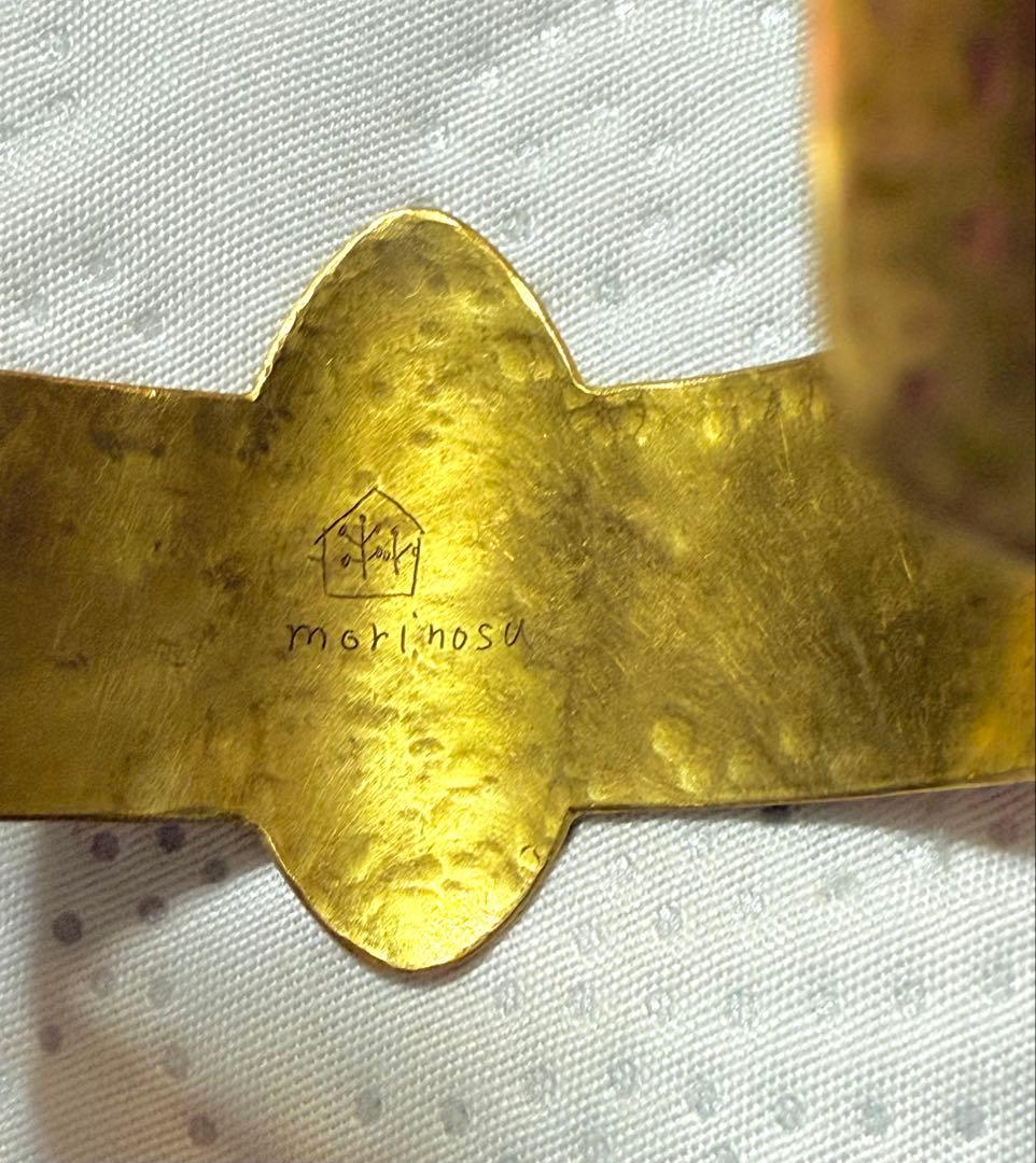 morinosu 真鍮　バングル　ブレスレット　クロスバングル　1点もの