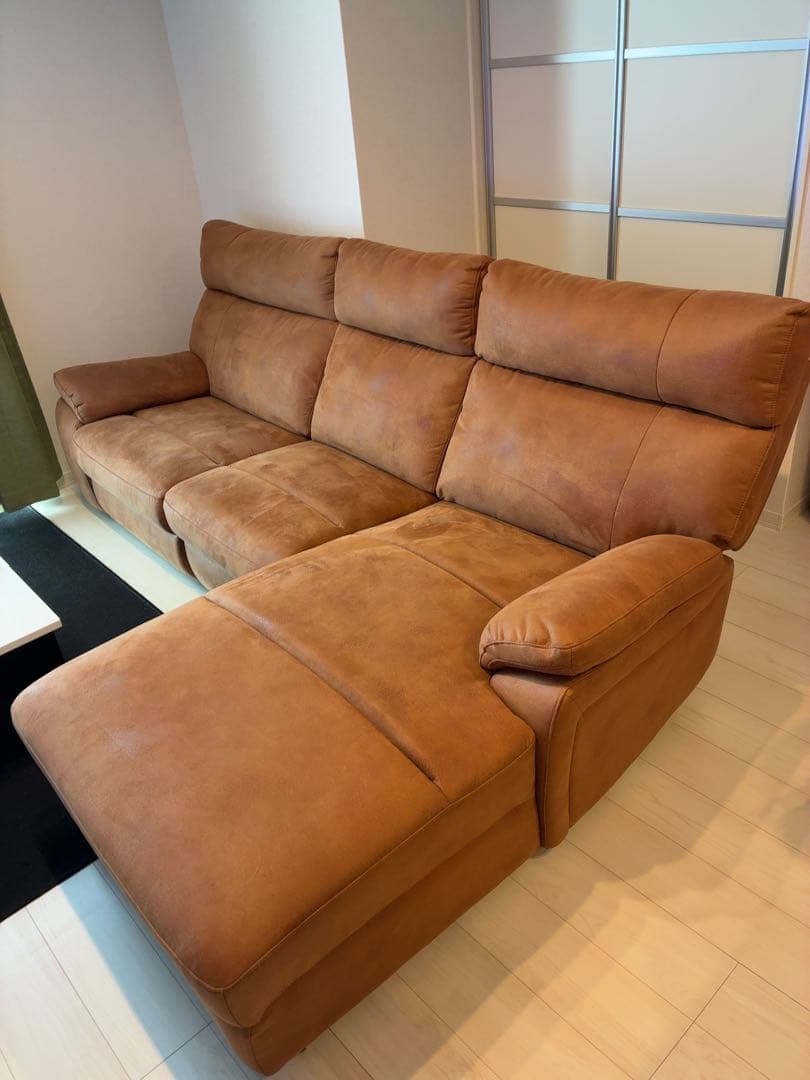 「大阪太郎」カウチソファ 3人掛け ハイバック 電動リクライニング