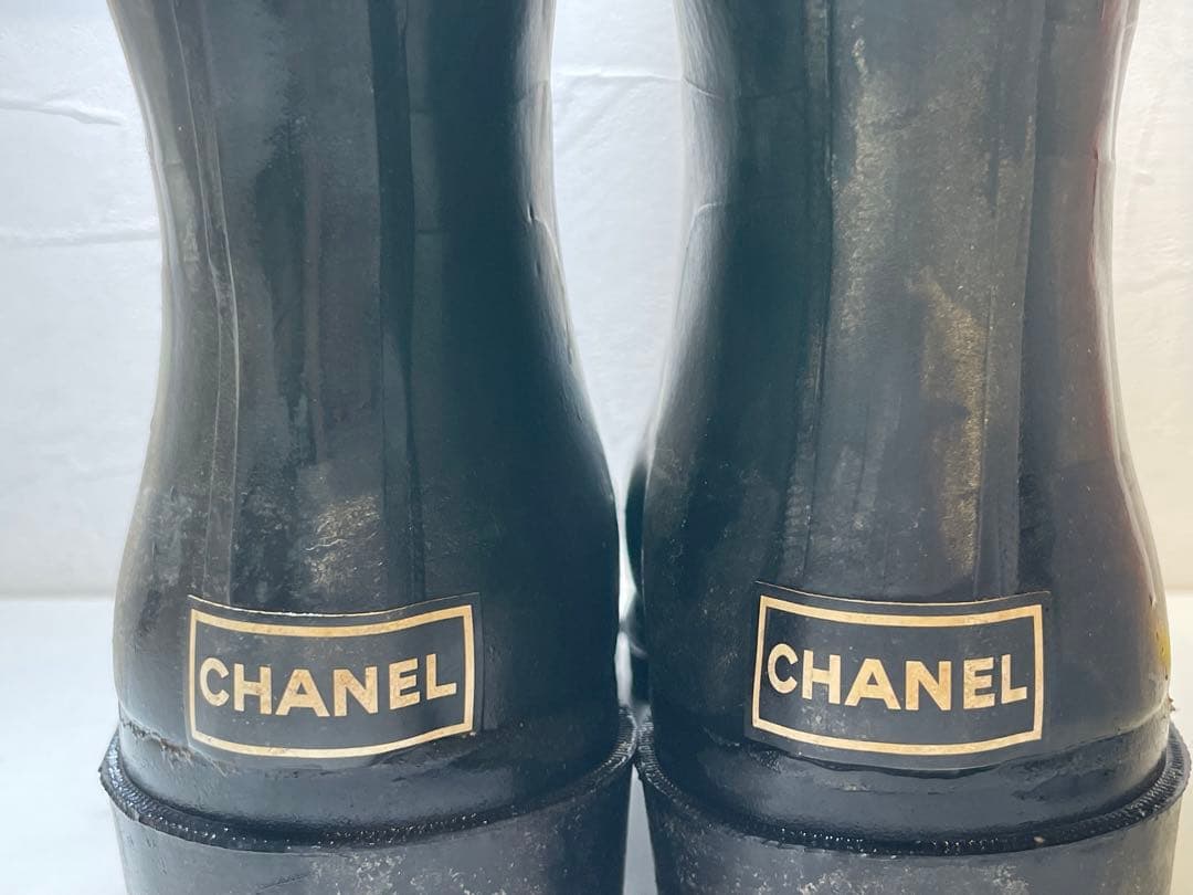 【激レア】CHANEL シャネル ヴィンテージ ココマーク レインブーツ 長靴