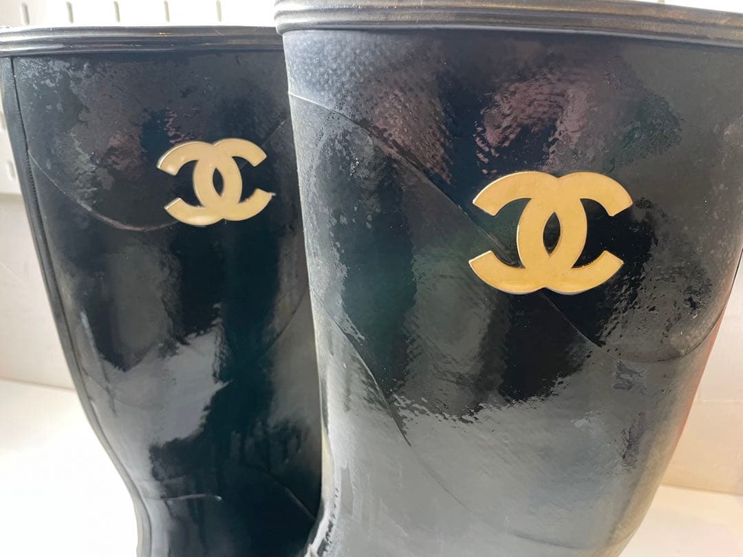 【激レア】CHANEL シャネル ヴィンテージ ココマーク レインブーツ 長靴