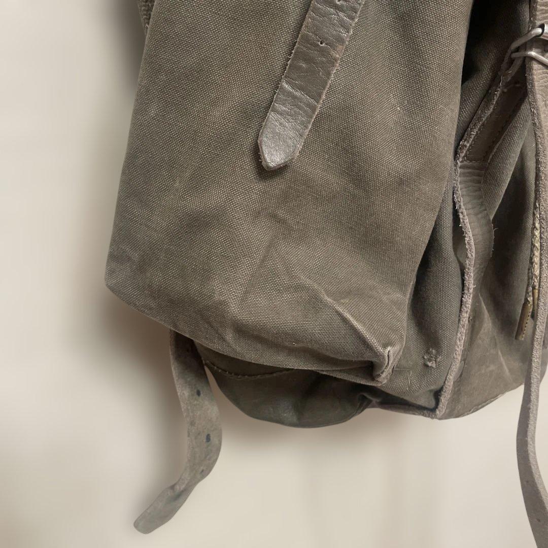 ドイツ軍　山岳部隊　バックパック　キャンバス　レザー　カーキ　ミリタリー