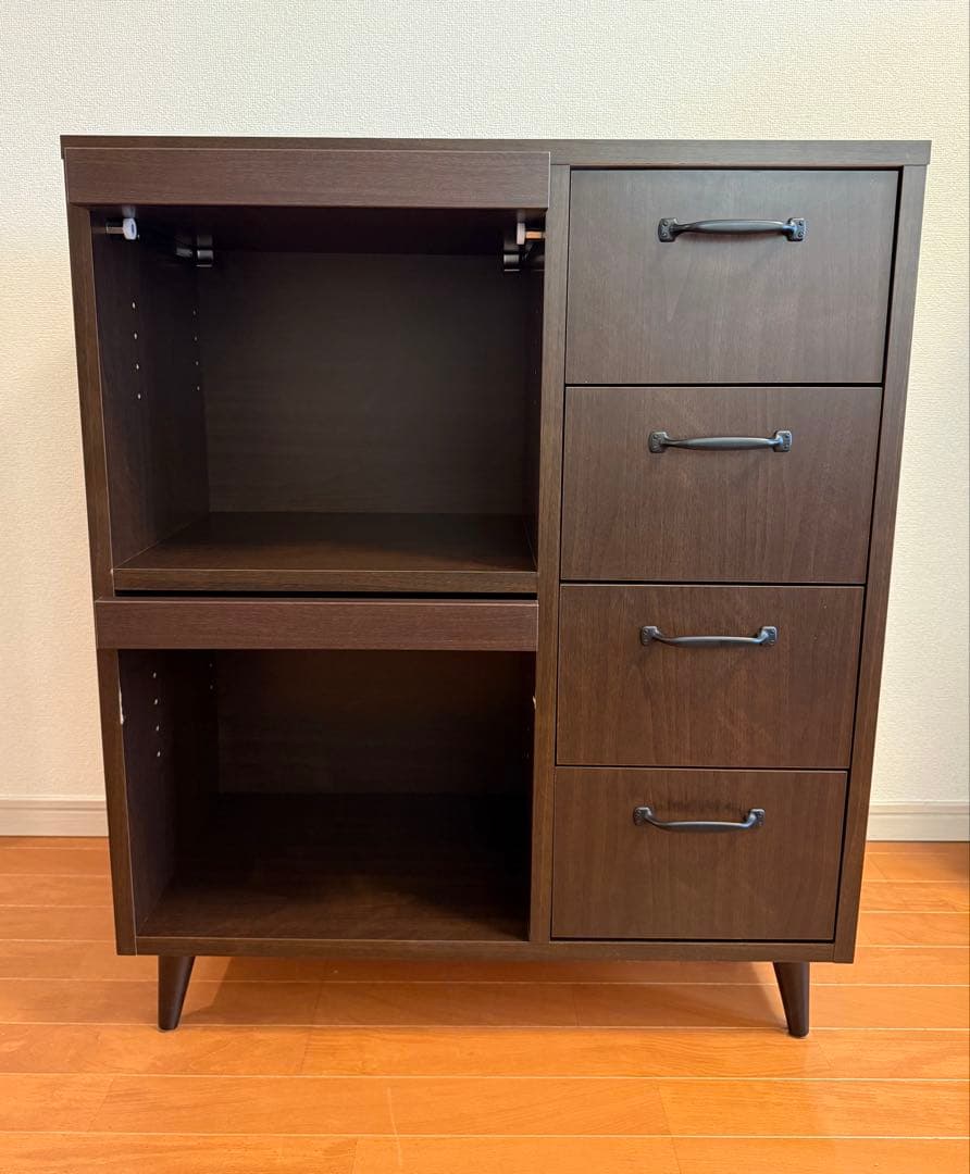 【6/2まで】B-company 引き出し付ブックシェルフ 2枚扉＋4段引き出し